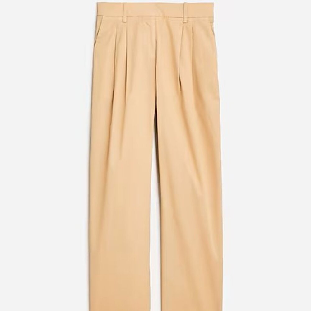 J.Crew Wide leg essential pant in cotton poplin SUNKISSED KHAKI size 4 new